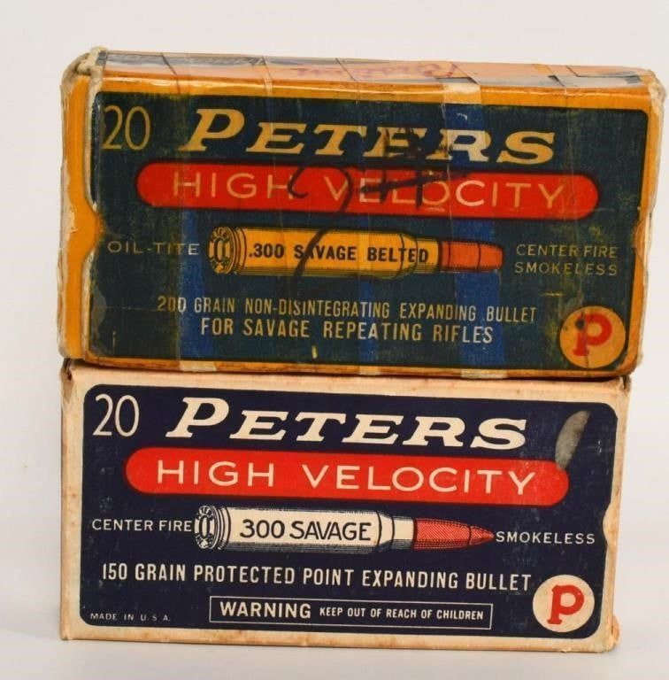 Lot 1445: Collector Boxes of Peters .300 Savage Ammo