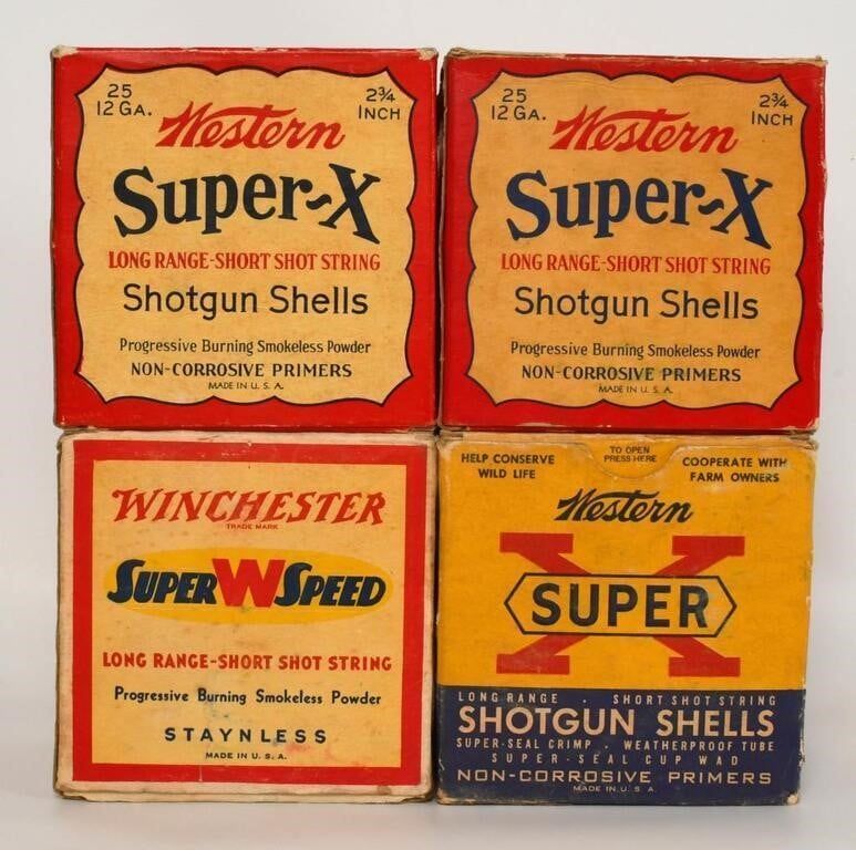 Lot 1526: 4 Collector Boxes Of Winchester & Western 12 Ga
