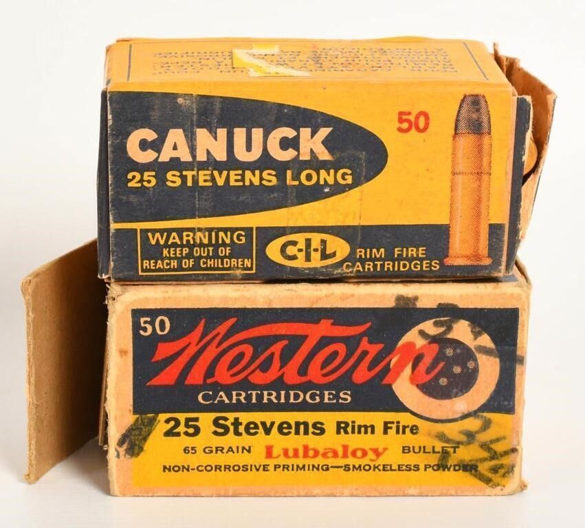 Lot 1538: 100 Rounds Of .25 Stevens Ammunition