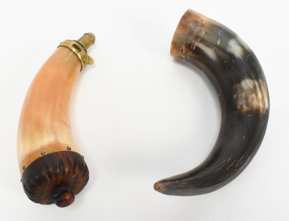 Lot 1570: Collectible C. Haag Black Powder Horn w/