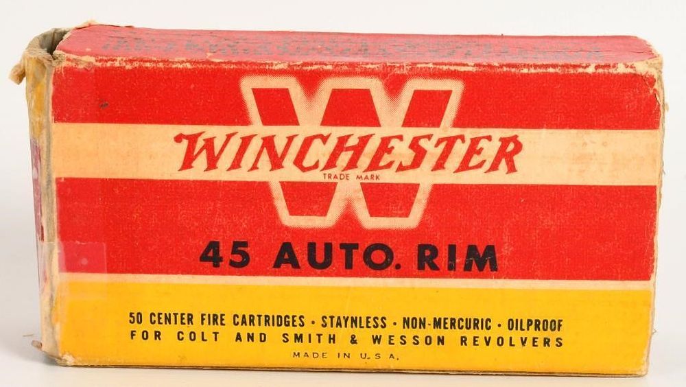 Lot 1577: 50 Rounds Of Winchester .45 Auto Rim Ammo