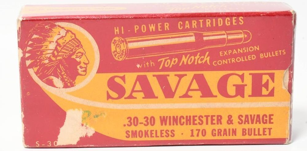 Lot 1658: Collector Box of Savage .30-30 Win Ammunition