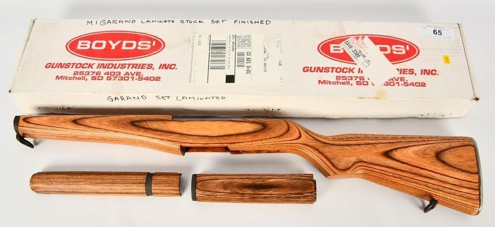 Lot 65: M1 Garand Laminate Wood Stock Set