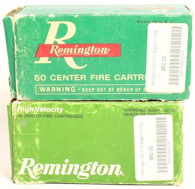 Lot 82: 100 rds Remington .41 Rem Mag ammunition