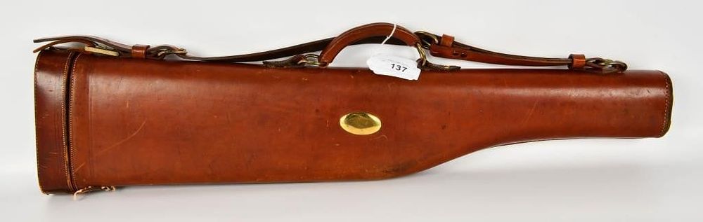 Lot 137: Unmarked Leather Takedown Shotgun Scabbard