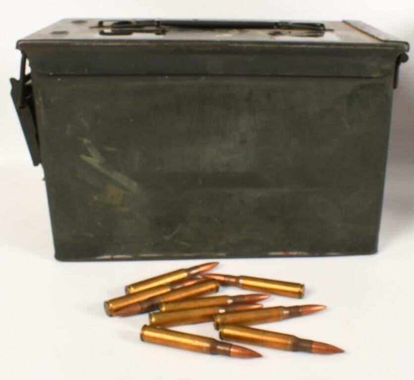 Lot 277: Approx. 350 Rounds of WWII .30-06 Ammo in Can