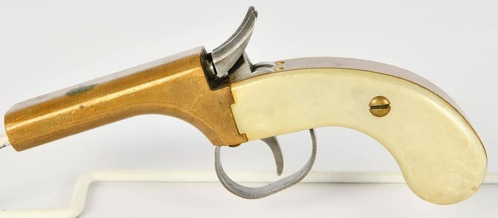 Lot 321: CMC Double Barrel .36 Cal Brass Percussion Pistol