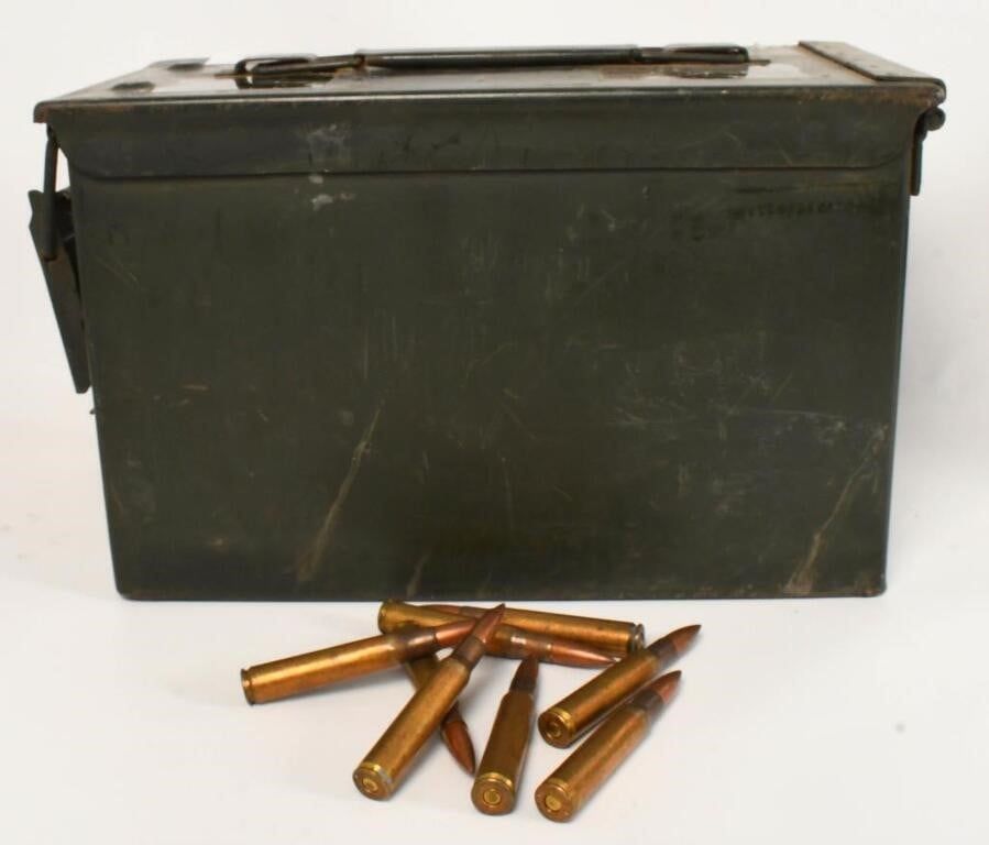 Lot 337: Approx. 350 Rounds of WWII .30-06 Ammo in Can