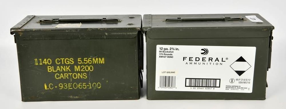 Lot 407: 2 Heavy Duty Metal Ammunition Cans
