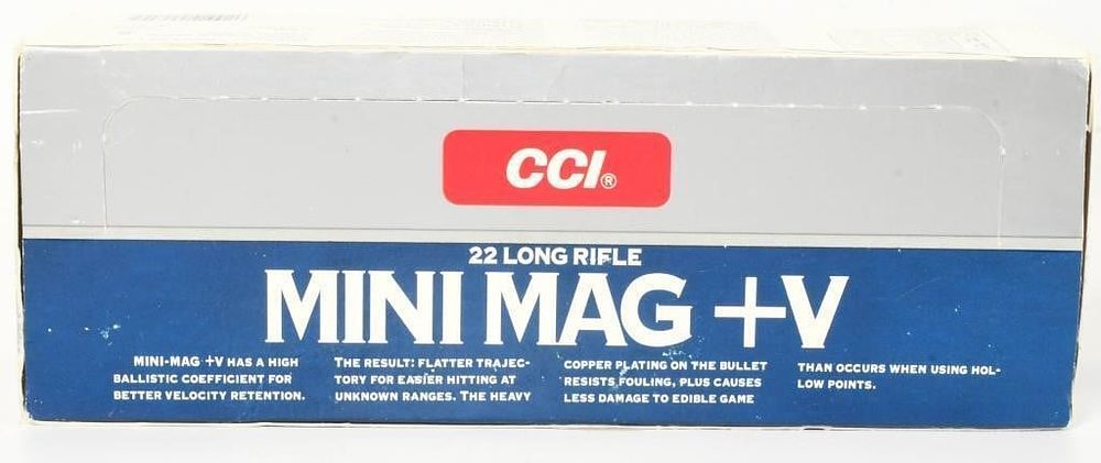Lot 487: 500 rds CCI  .22 LR Mini Mag +V ammunition