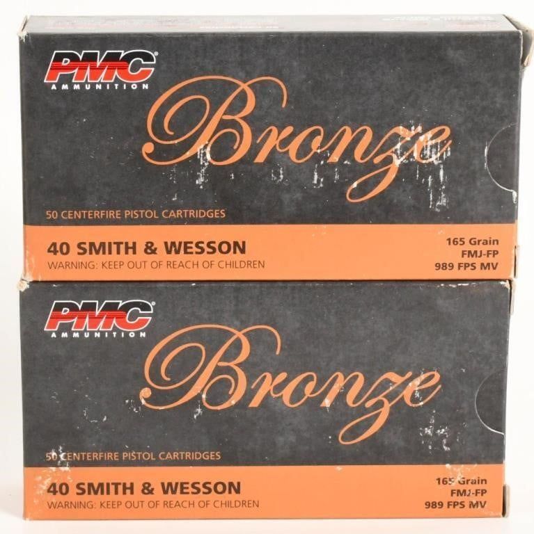 Lot 697: 100 Rounds Of PMC Bronze 40 S&W Ammunition