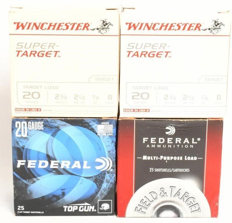 Lot 1051: 100 rds of 20 GA shotshells as listed below