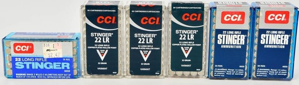 Lot 1138: 300 rds CCI Stinger 22 LR ammunition