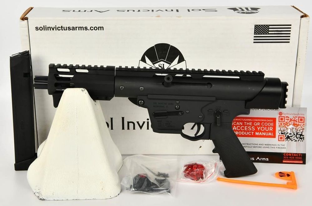 Lot 1140: NEW Sol Invictus Arms TAC-9 Pistol 9mm Luger 8.5"