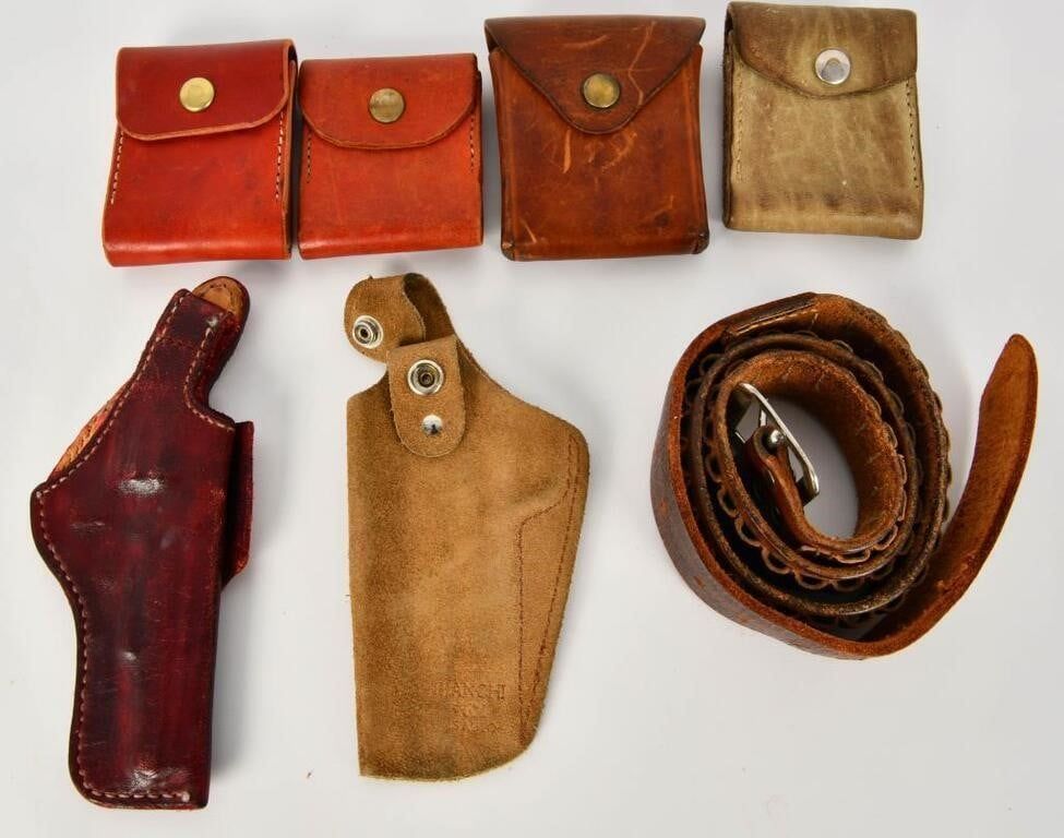 Lot 1160: Various Selection Of Leather Holsters & Ammo Cases