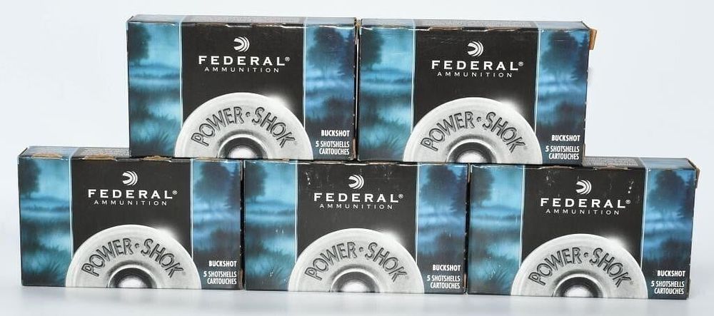 Lot 1192: 25 Rounds Of Federal 12 Ga Buckshot Shotshells