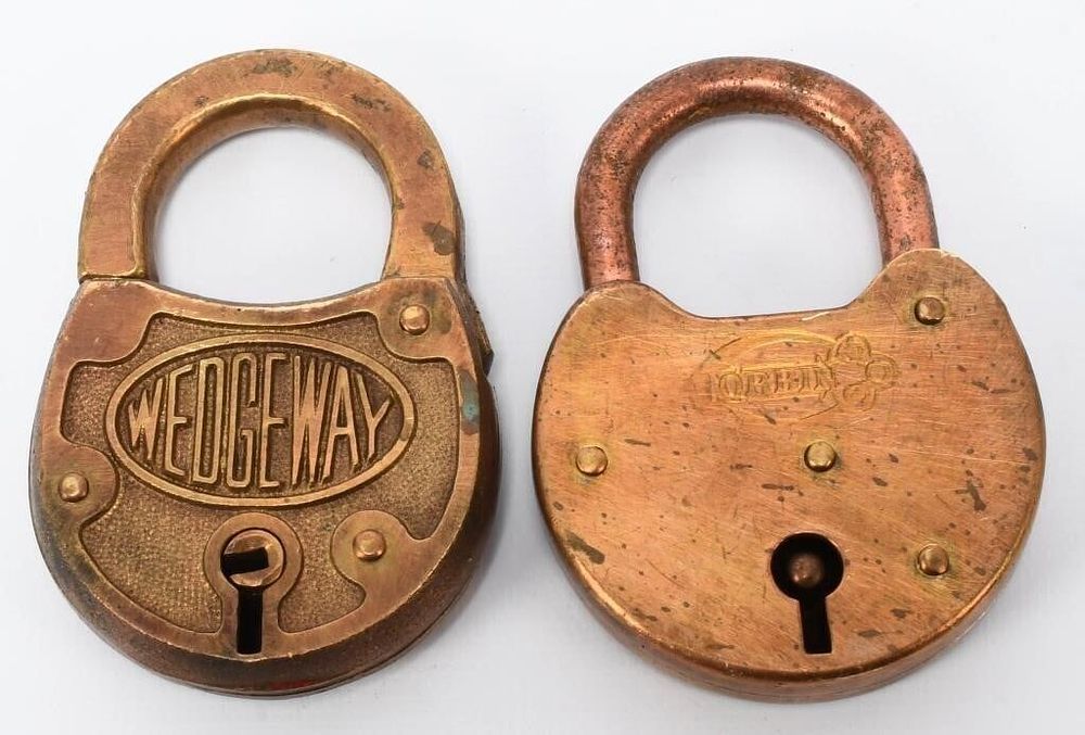 Lot 1253: Vtg med round size Wedgeway & Corbin Padlocks
