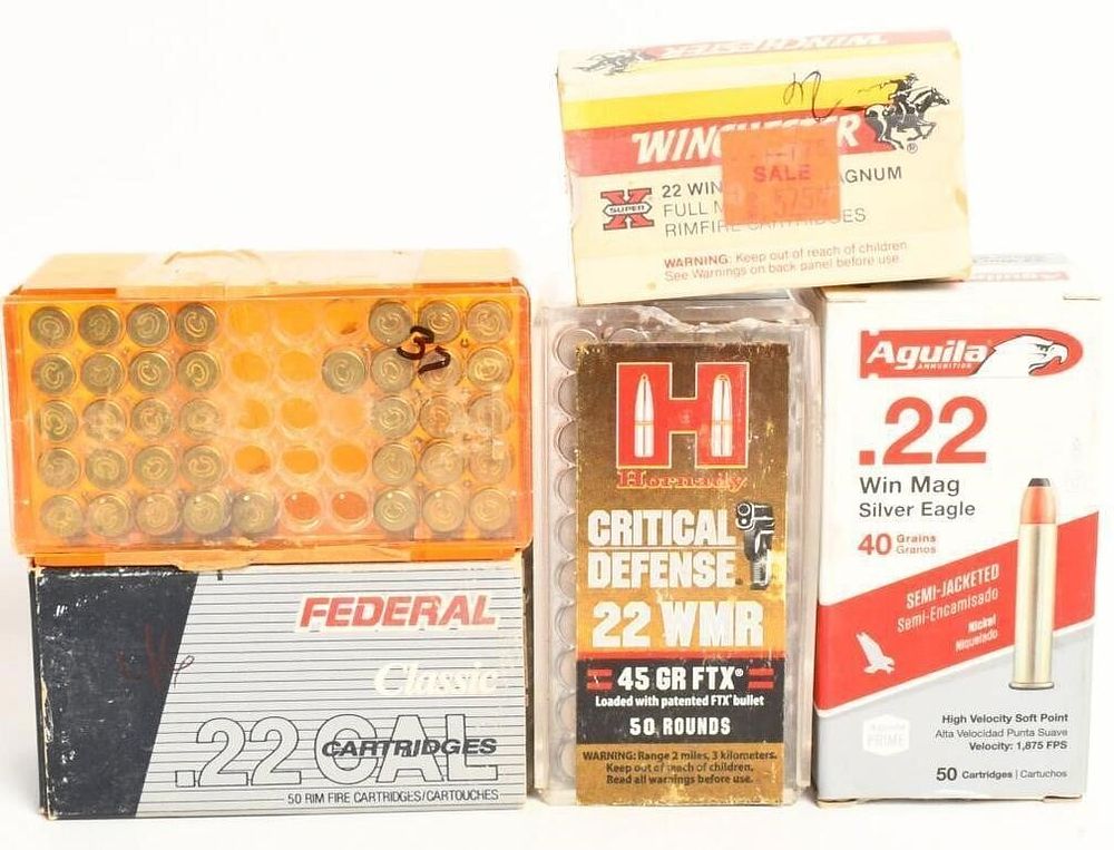 Lot 1321: 209 rds of various .22 ammunition Aguila Hornady