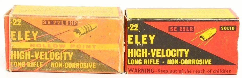 Lot 1327: Two Collector Boxes of Eley LR Ammo 31 Rounds