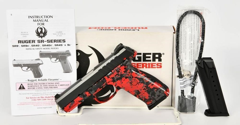 Lot 1404: Ruger 9E 9MM DAO Red Digital Camo Pistol