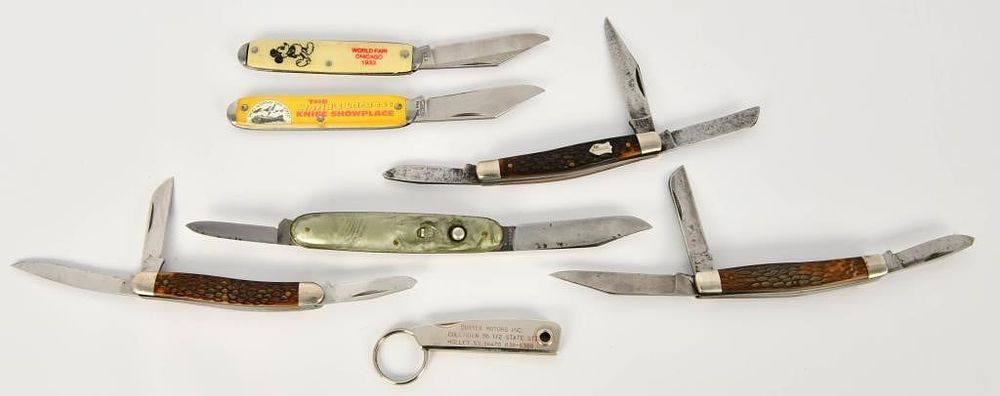 Lot 1418: 7 Various Vintage Folding Pocket Knives