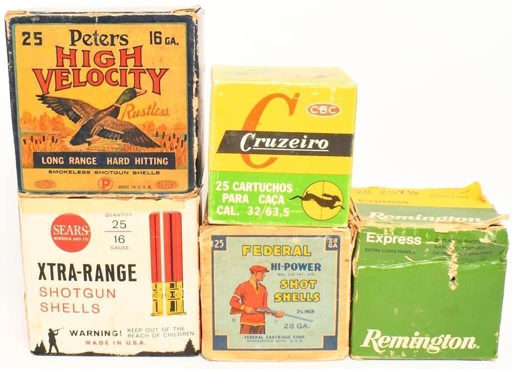 Lot 1504: Various VTG ammo 16 ga, 32 cal, 28 ga see below