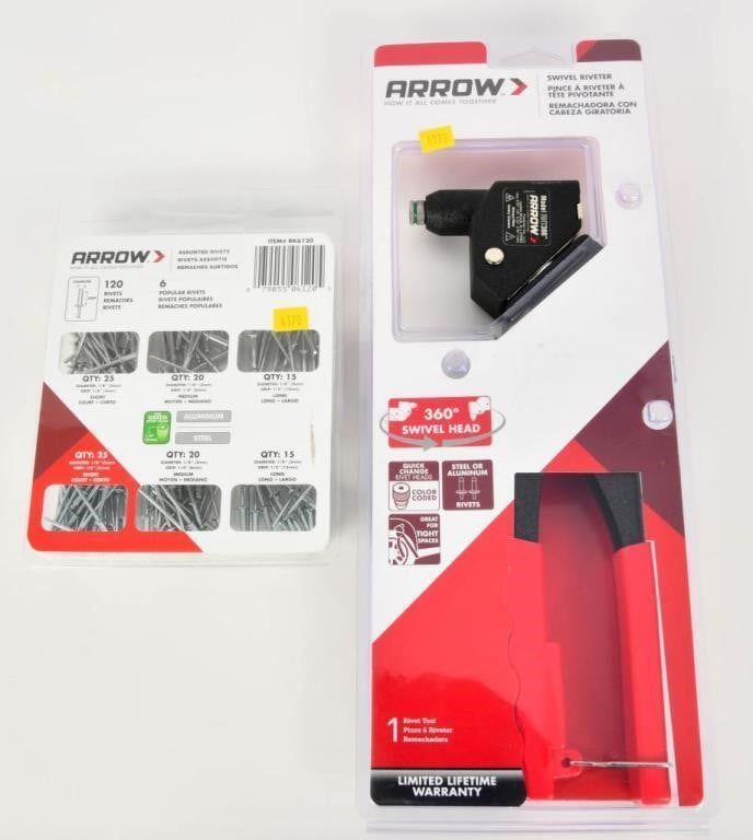 Lot 1508: NIP Arrow Rivet Tool W/ Arrow Rivet Pack