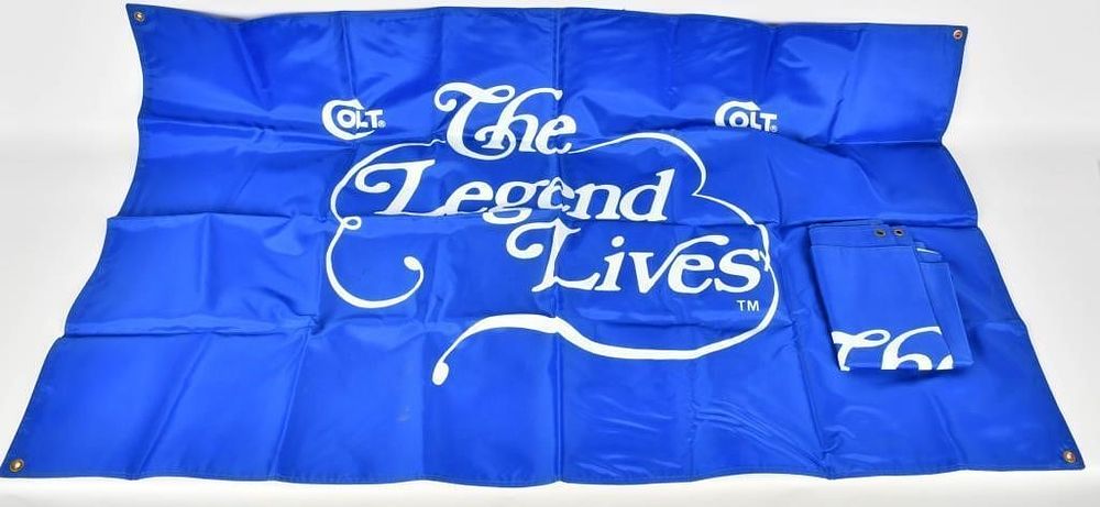 Lot 1568: 2 58" x 35" Colt "The Legend Lives" Banners