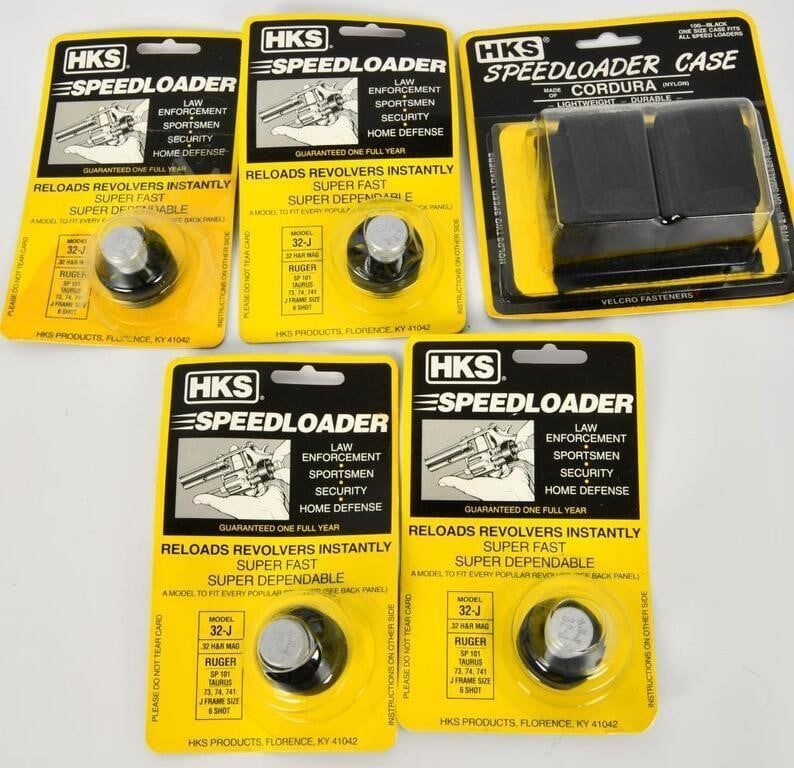 Lot 1580: New HKS Speed Loaders With Nylon Holster