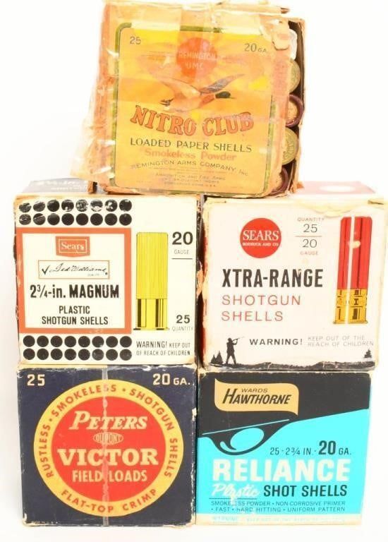 Lot 1594: 100+ Count Vintage Collector Shotshells 20 Gauge
