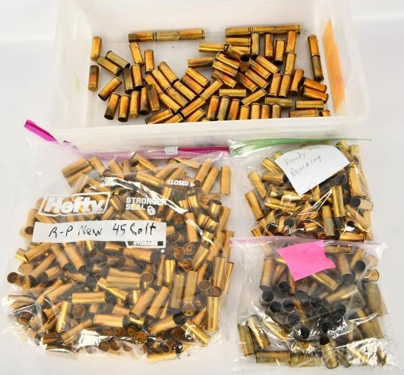 Lot 1634: 472 Count of .45 Colt Empty Brass Casings
