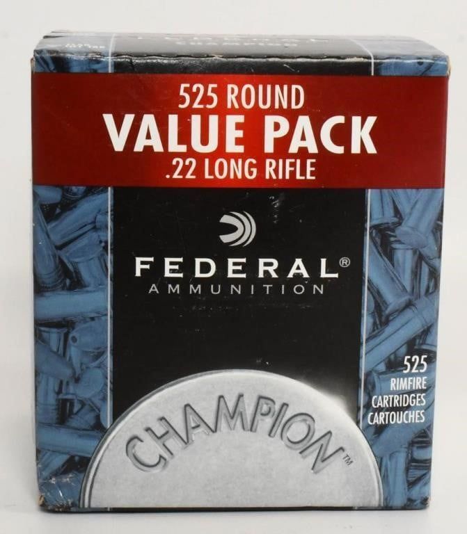 Lot 1645: 525 rds Value Pack of Federal .22 LR ammo