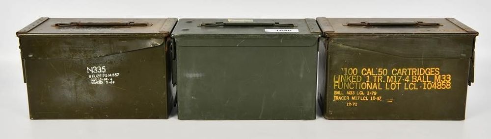 Lot 1646: 2 Heavy Duty Metal Ammunition Cans