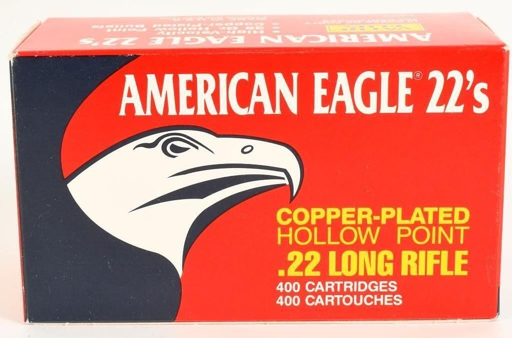 Lot 1678: 400 rds American Eagle 22 LR copper plated ammo