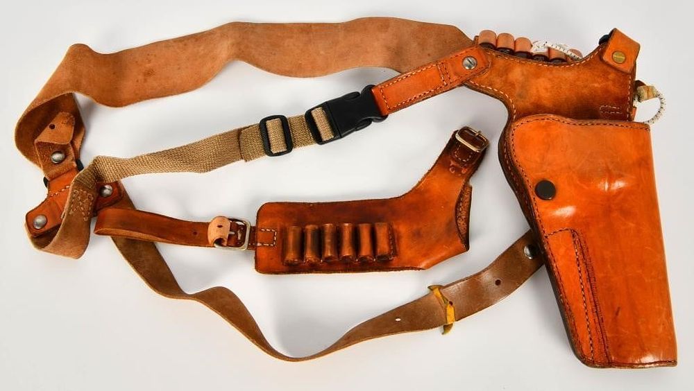 Lot 1700: Leather Shoulder Holster & Leather Ammo Holster