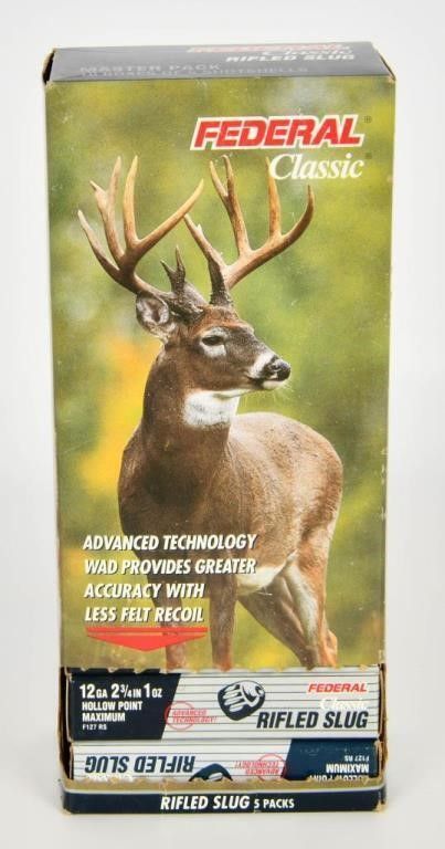 Lot 76: 45 Rounds Of Federal 12 Ga Rifled Slug Shotshells