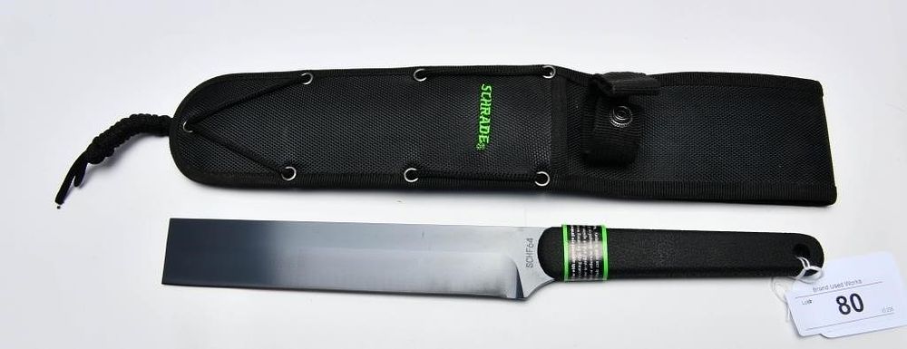 Lot 80: Schrade SCHF64CP Gray Full Tang Fixed Blade Knife