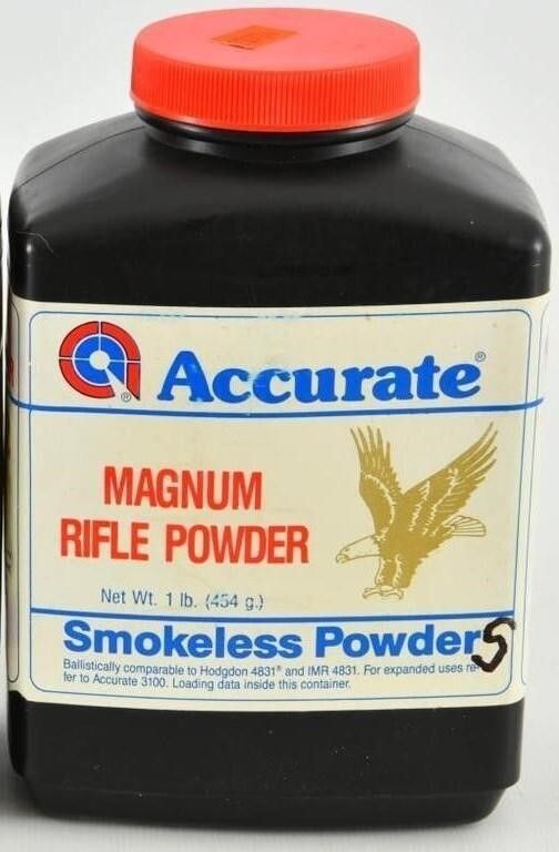 Lot 95: 1 Lb Accurate Magnum Rifle Smokeless Gun Powder
