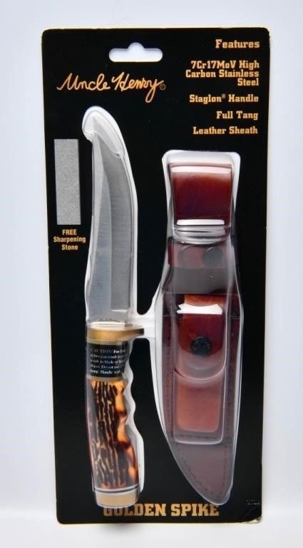 Lot 110: NEW Uncle Henry Golden Spike Fixed Blade Knife