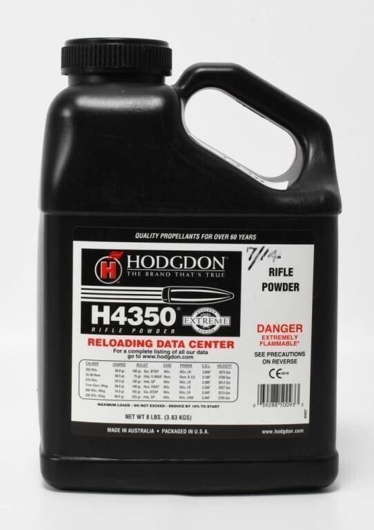 Lot 119: 8 LBS Of Hodgdon H4350 Rifle Gun Powder