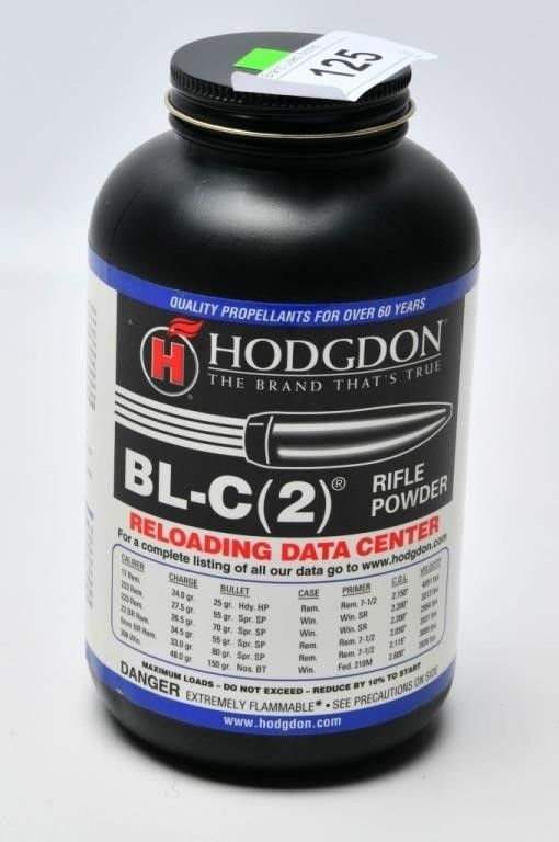 Lot 125: 1 LB Of Hodgdon BL-C (2) Rifle Gun Powder
