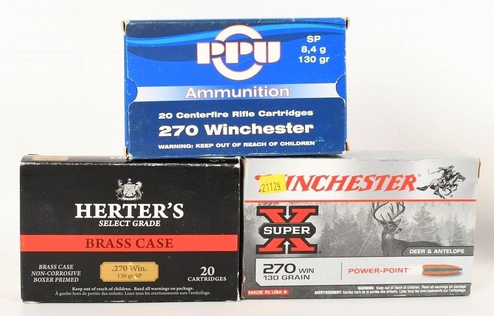 Lot 199: 60 Rounds Of .270 Winchester Ammunition