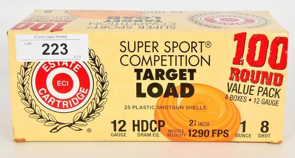 Lot 223: 100 Rds Of Estate Target Load 12 Ga...