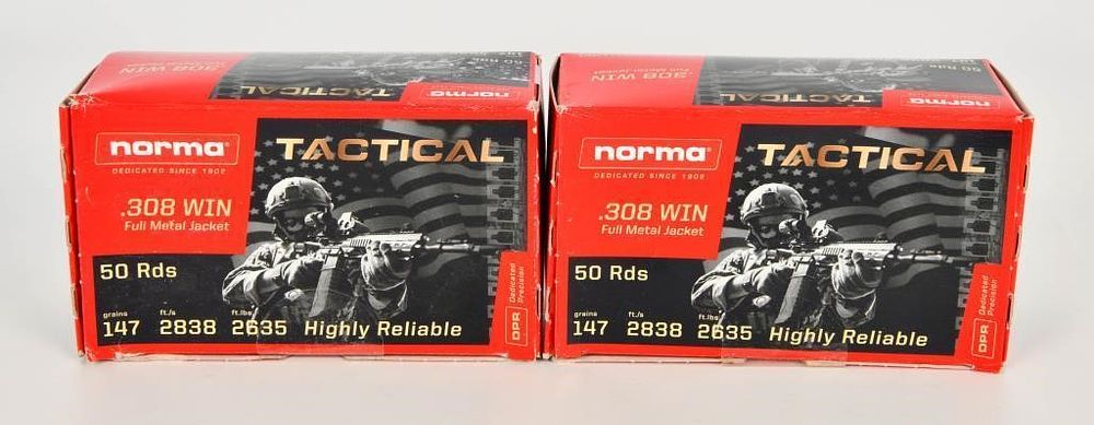 Lot 268: 100 Rounds Of Norma Tactical .308 Win Ammunition
