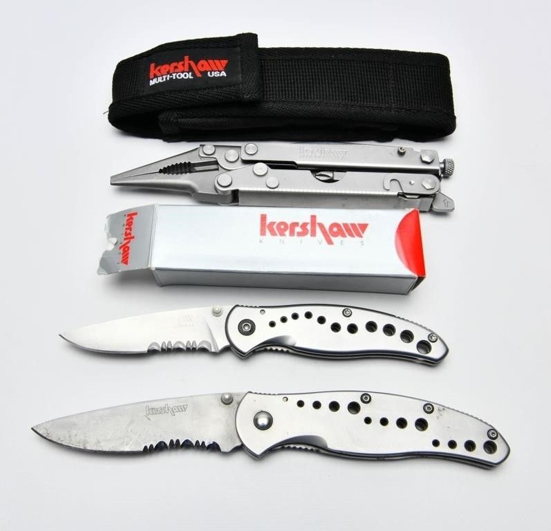 Lot 278: 3 Kershaw Folding Pocket Knives & Multi Tool