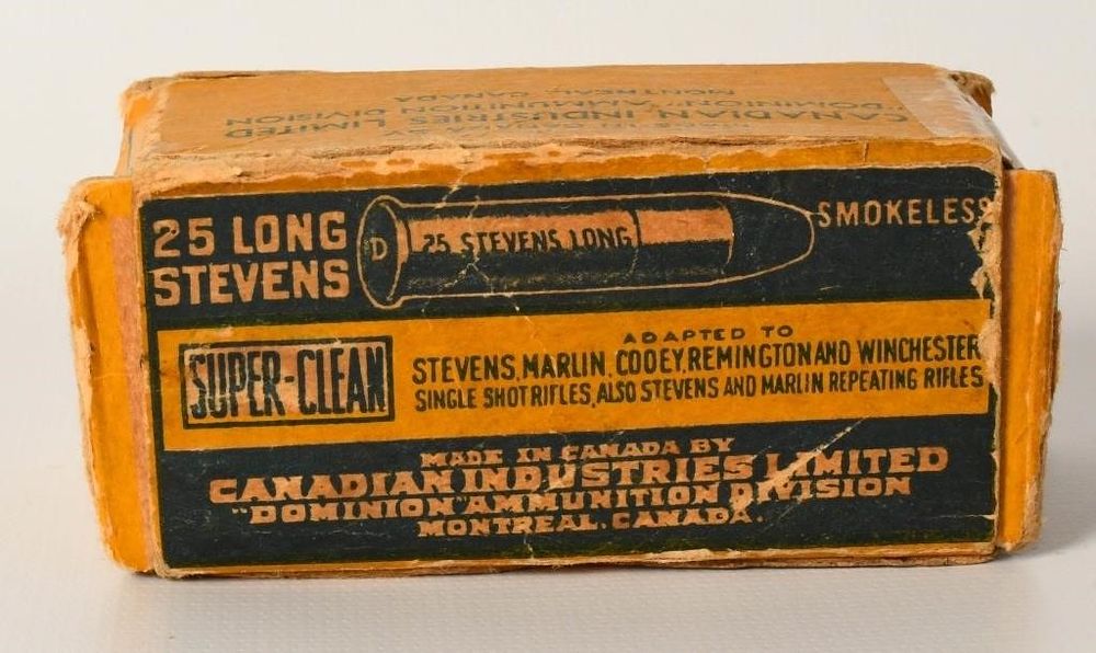 Lot 295: 50 Rounds Of Canadian .25 Stevens Ammunition