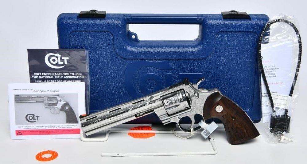 Lot 297: NEW Engraved Colt Python Revolver .357 Magnum 6"