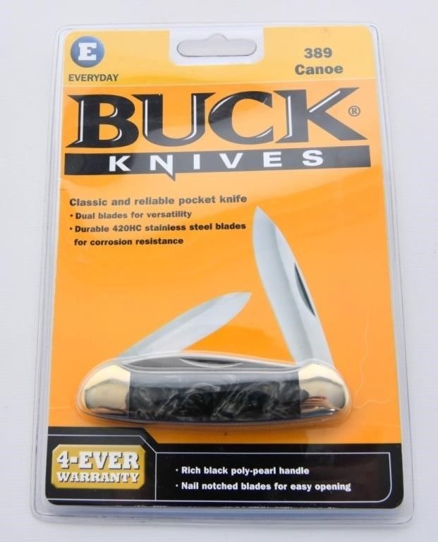 Lot 326: NIP Buck 389 Canoe Classic Folding Pocket Knife