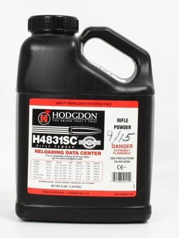 Lot 449: 8 LBS Of Hodgdon H4831SC Rifle Gun Powder