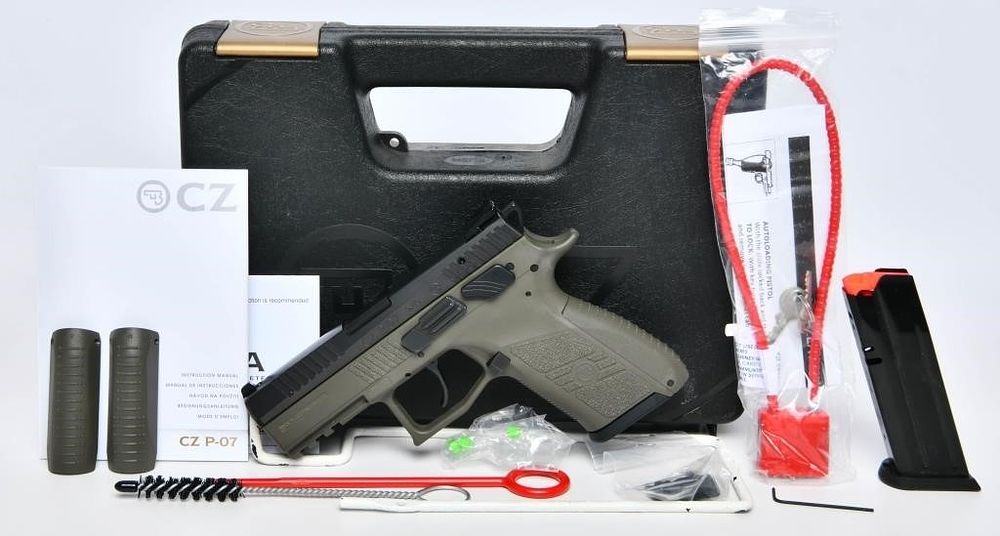 Lot 537: NEW CZ-USA P-07 Semi Auto Pistol 9mm OD Green
